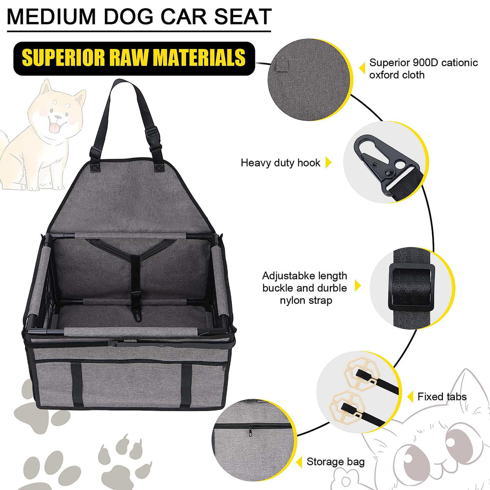 GENORTH dog car seat pocket storage for accessories on road trips