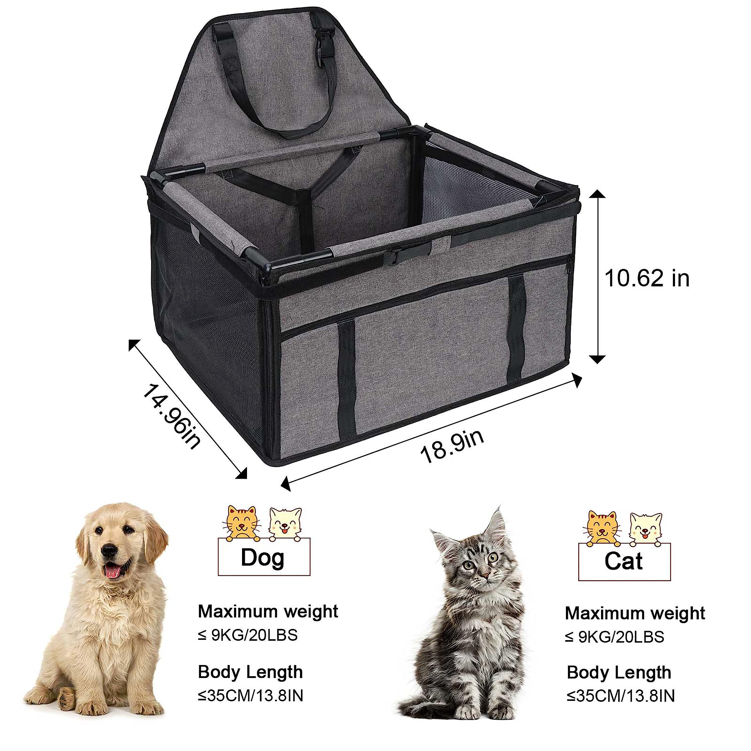 GENORTH dog car seat waterproof Oxford fabric keeps your pet dry