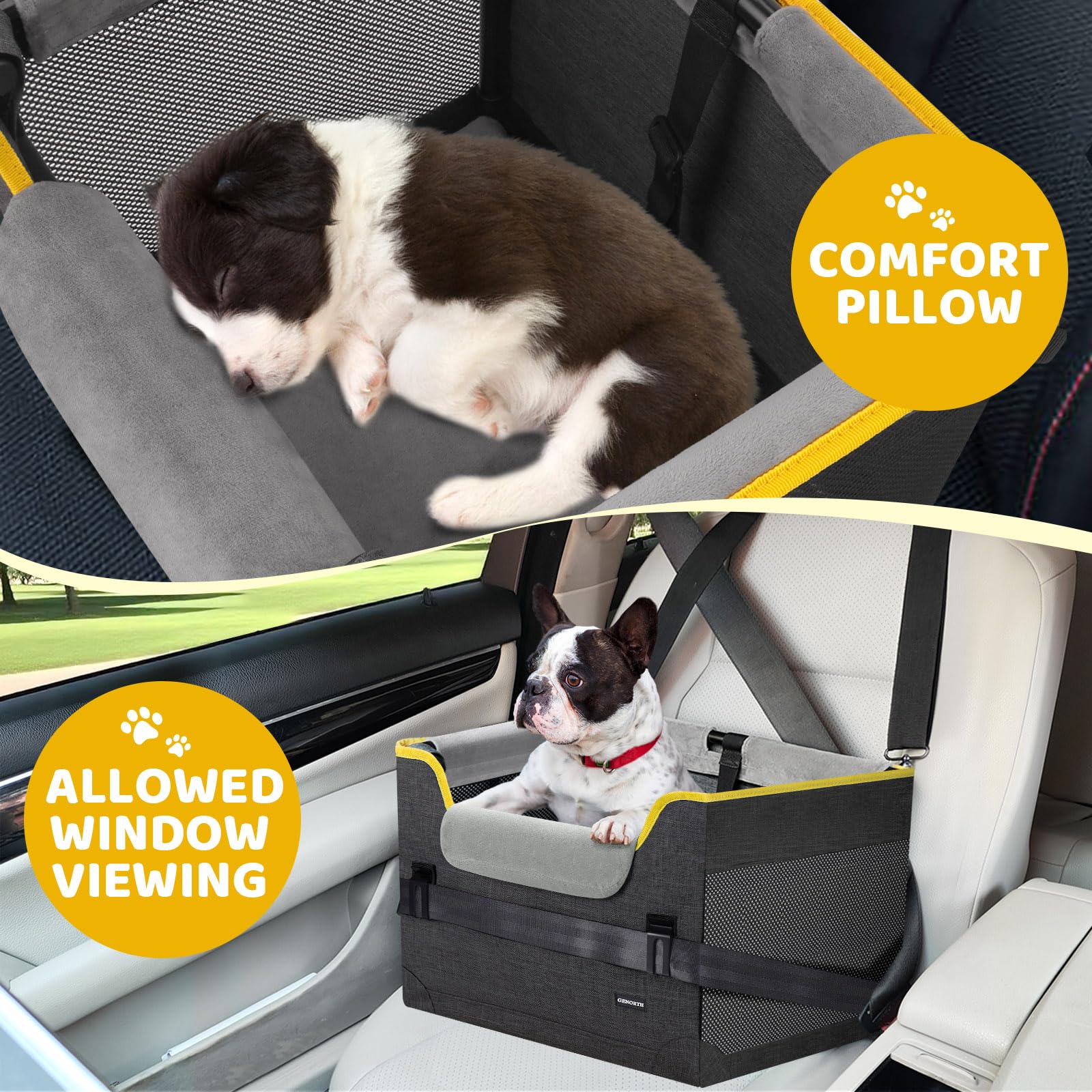 GENORTH compact car seat with sturdy metal frame resists sagging