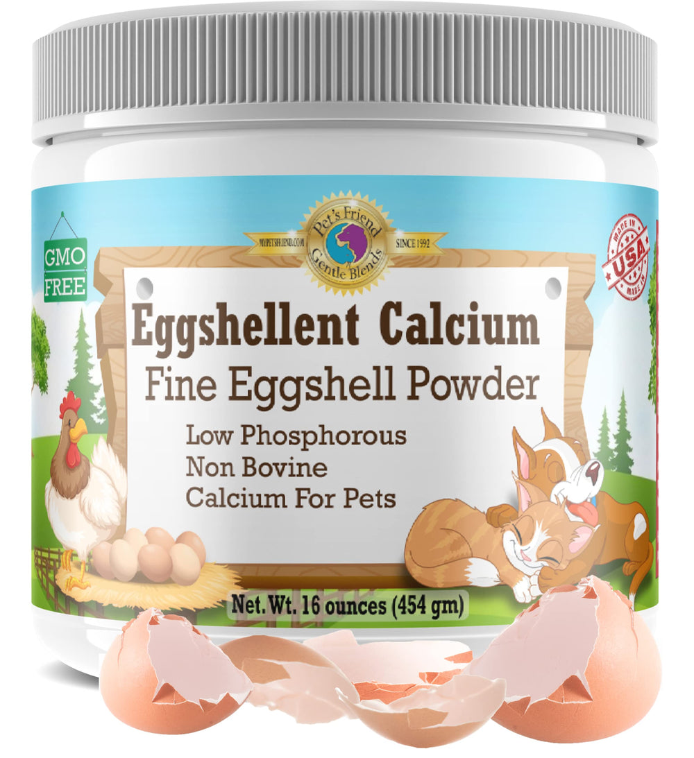 Gentle Blends Pet's Friend Eggshellent Calcium bottle for bones and joints.