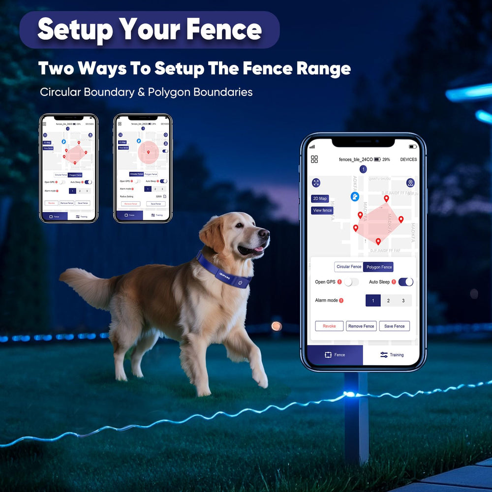 GeoPaws training modes on collar enable gentle reminders and cues.