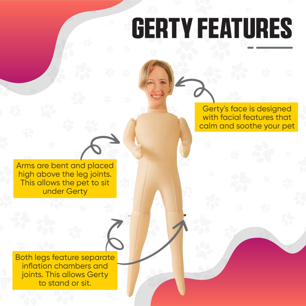 Gerty creates a calming pet scene, ready for home or travel use.