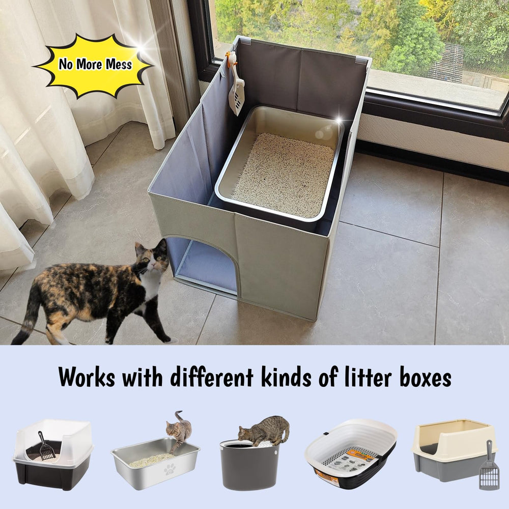 Gesomepurrz extra-large enclosure accommodates larger litter boxes and pets comfortably.