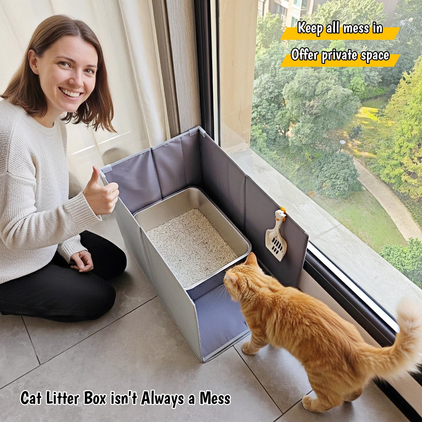 Gesomepurrz Built-In Scoop Hook for convenient litter management.