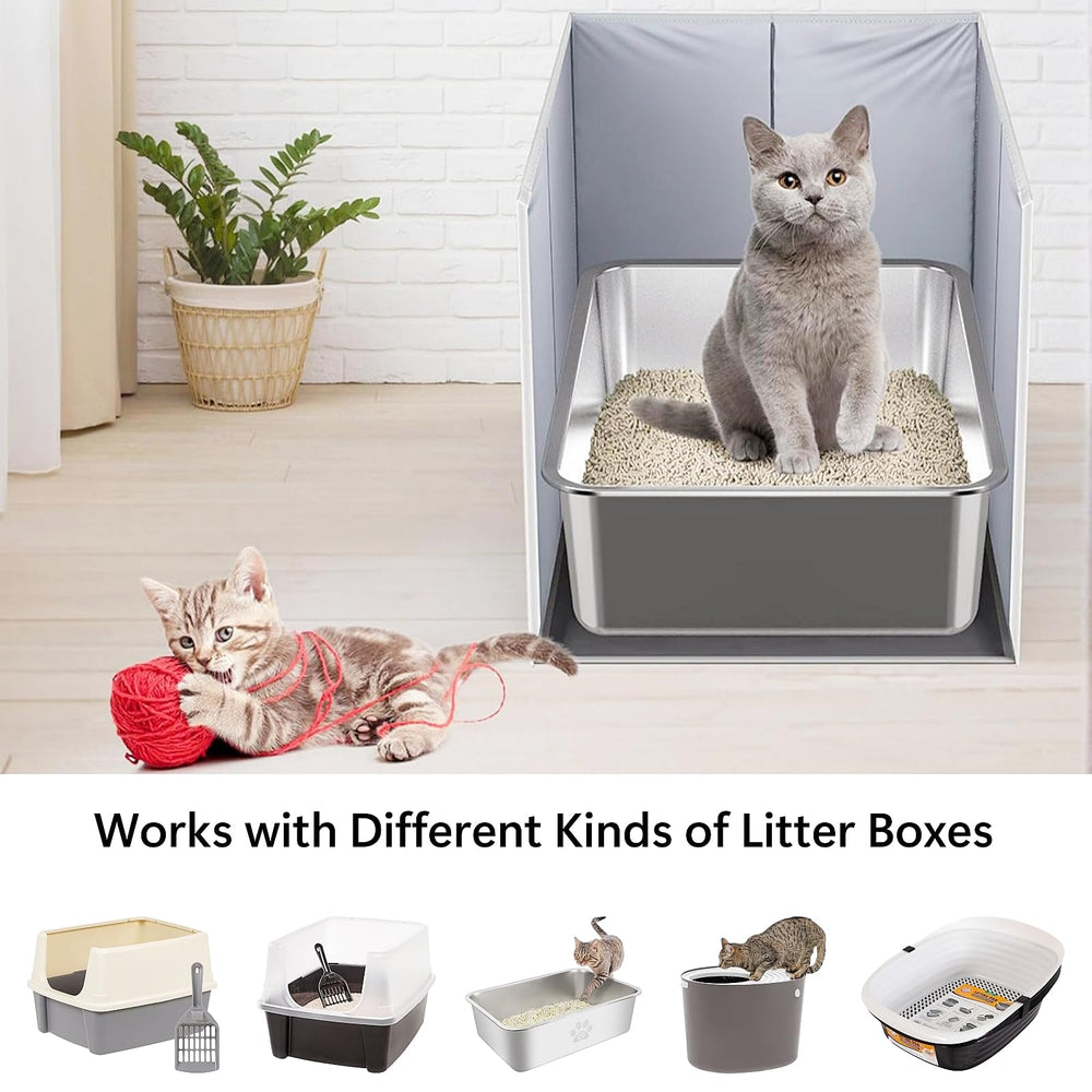 Gesomepurrz Open-Top Shelter Fits Most Boxes for bathroom or balcony use.