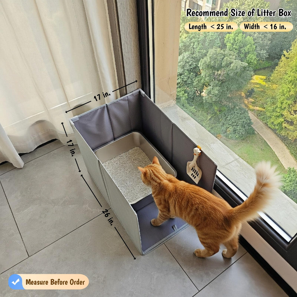 Gesomepurrz Water-Resistant Litter Box Enclosure simplifies cleaning after use.