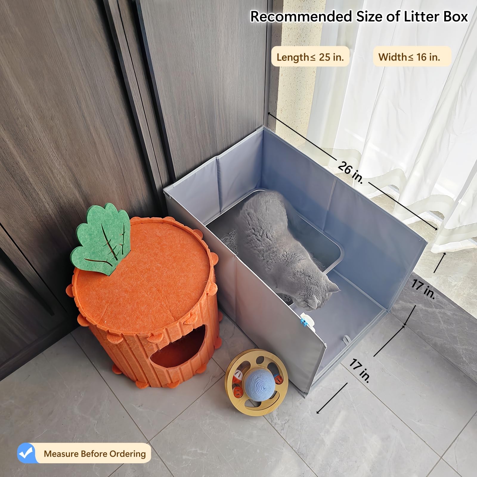 Gesomepurrz open-top design provides cat privacy and easy access.