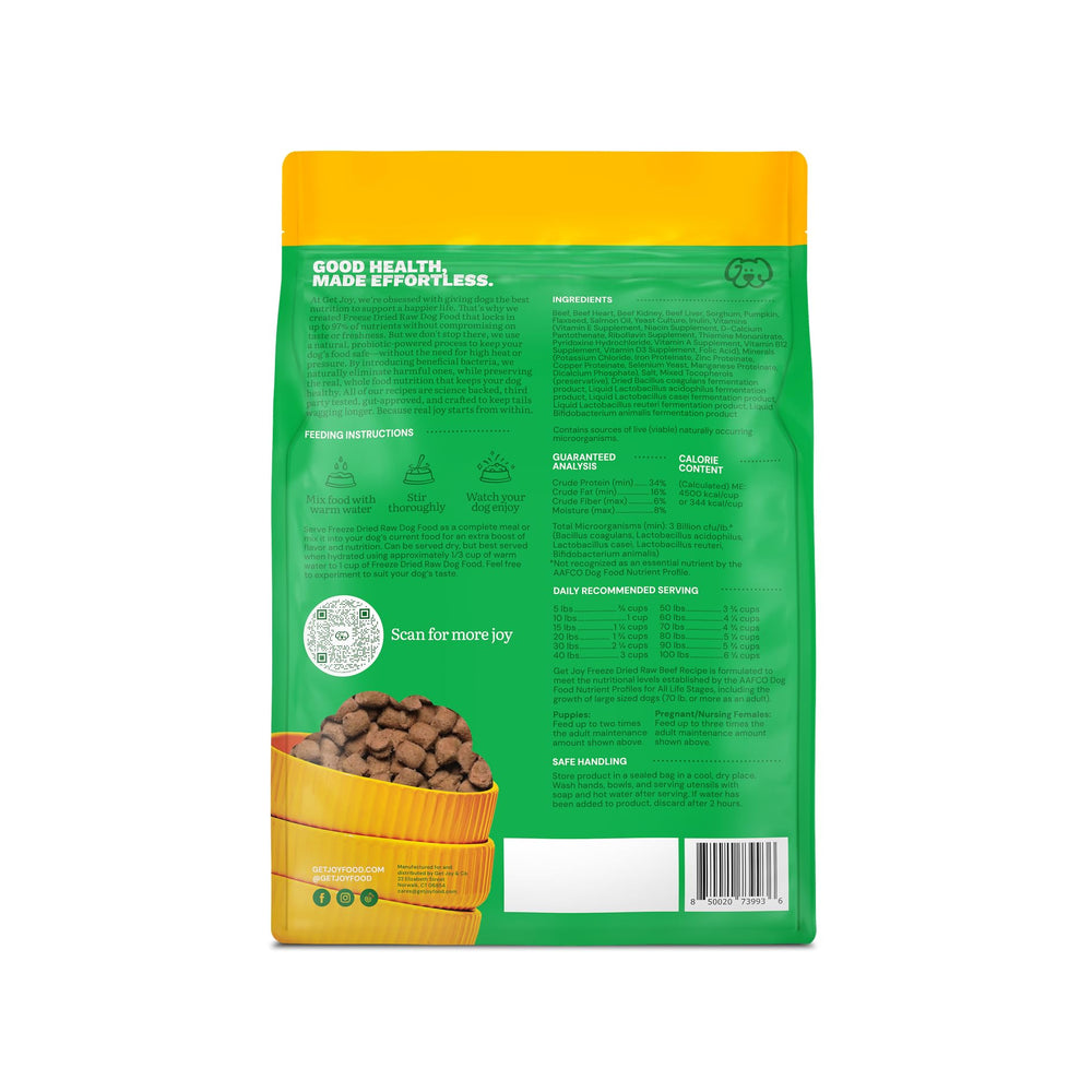 Get Joy brand-label-packaging detail communicates trusted nutrition and quality.
