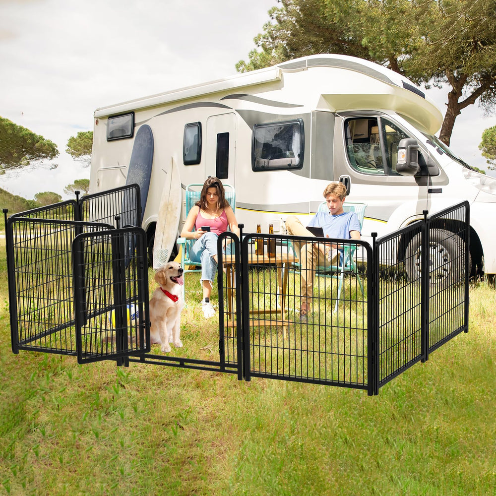 Getlay dog playpen door latch demonstrating self-locking feature
