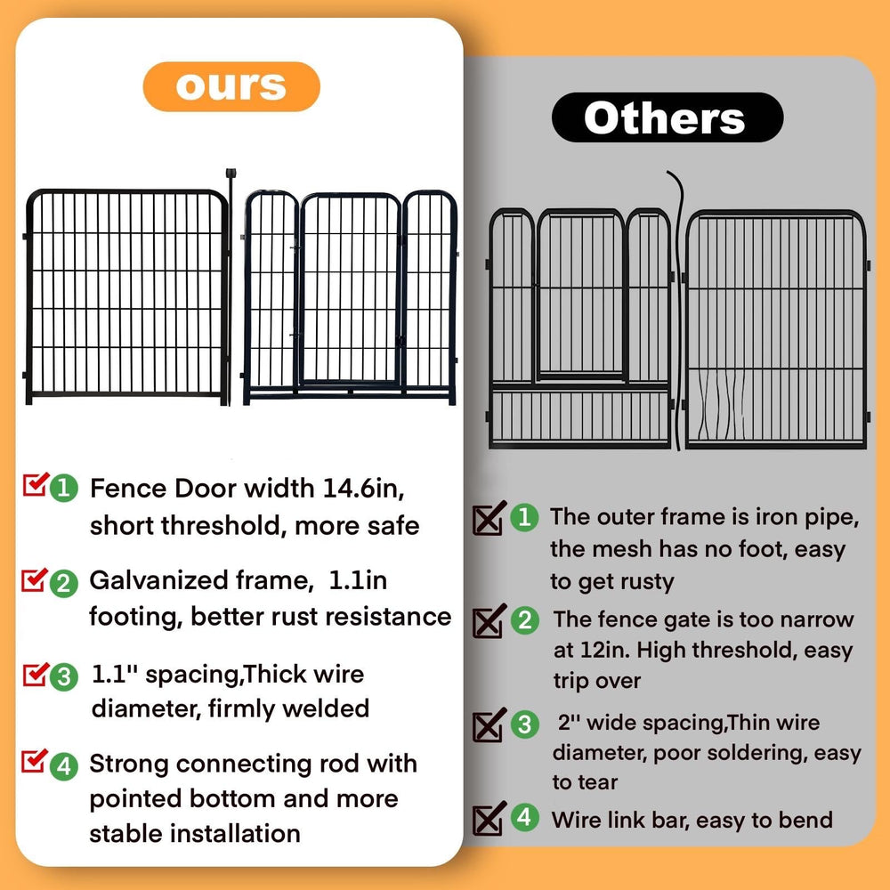 Getlay dog playpen door with wide gate for easy access.