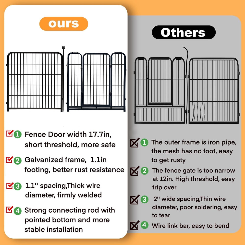 Getlay tall garden fence galvanized texture emphasizes rust resistance.