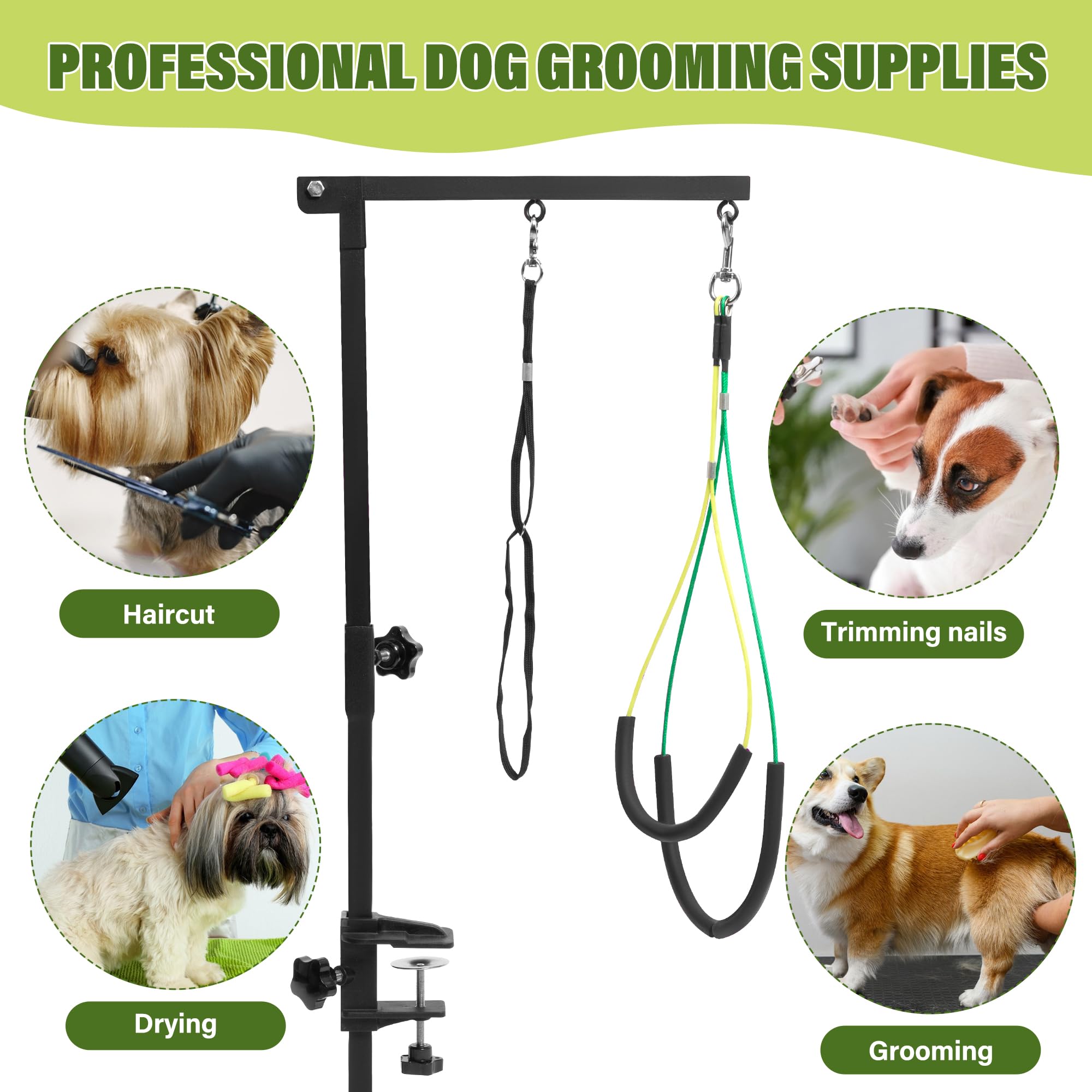 getlstub multi-use grooming arm for baths, drying, trimming