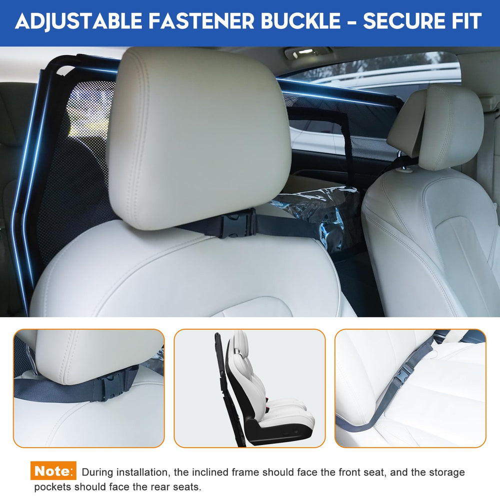 GEVINFA cargo-area back-seat barrier setup in a car