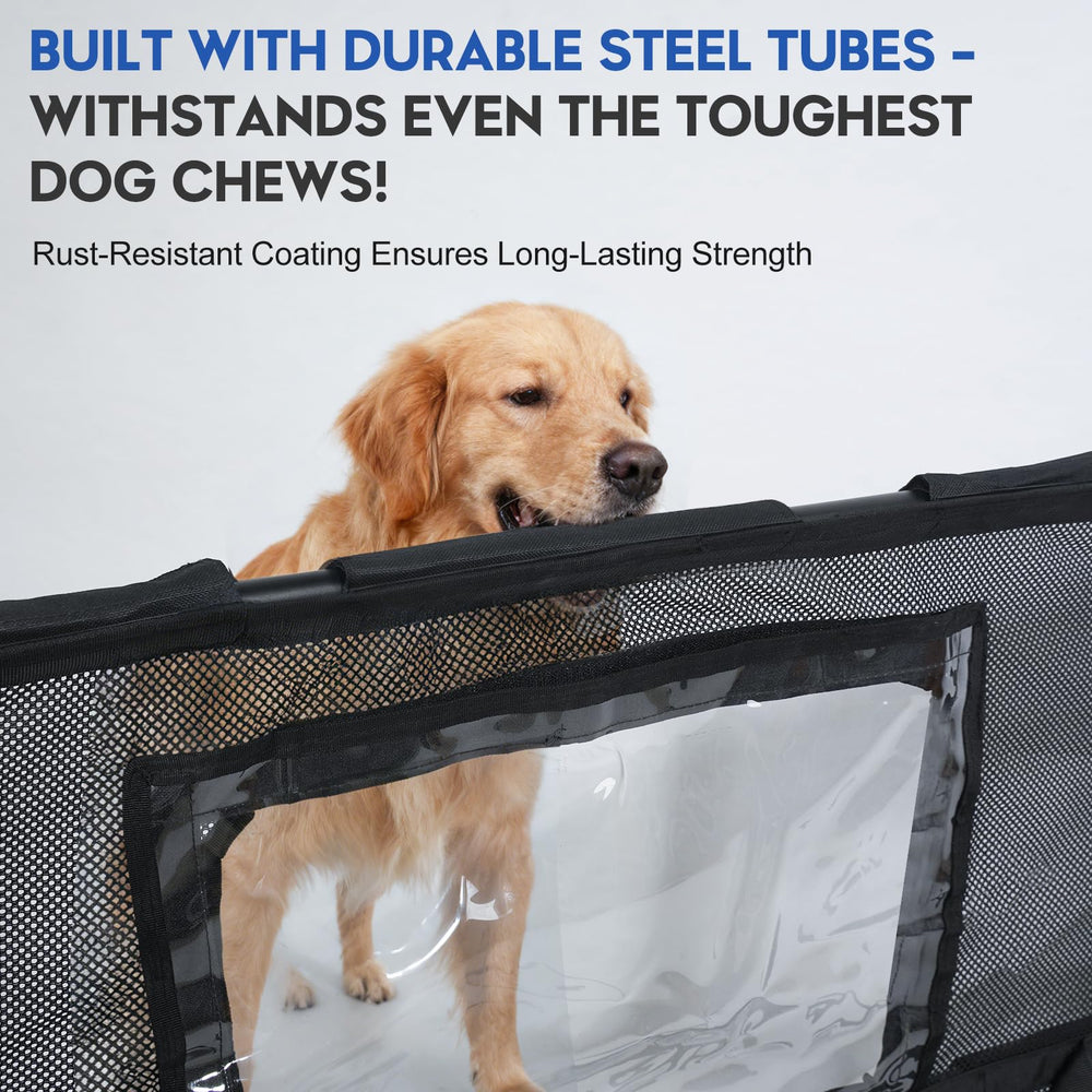 GEVINFA dog car divider with dual storage pockets for travel essentials