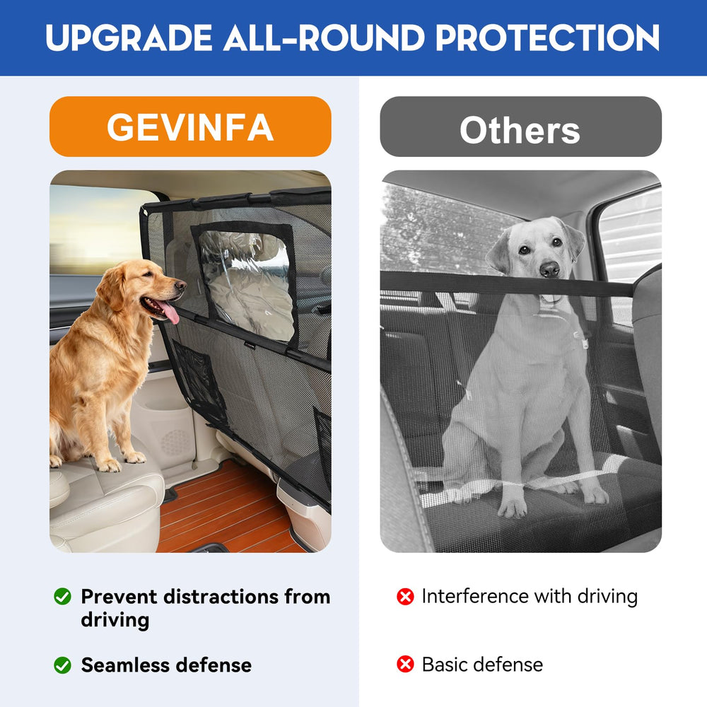 GEVINFA dog car divider visual window removable for pet monitoring