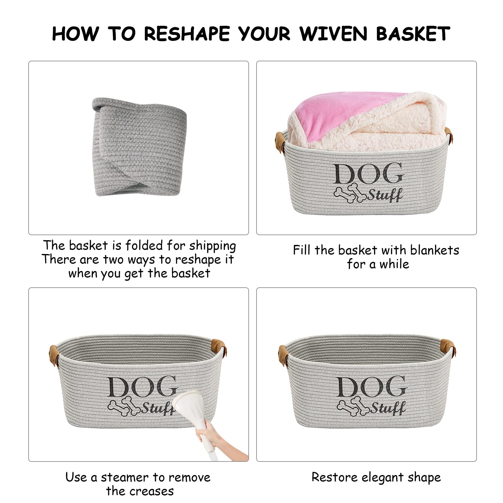 Geyecete cotton rope woven basket with dog toys for easy storage