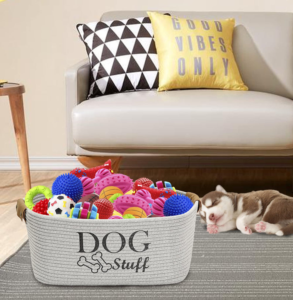 Geyecete dimensions of dog toy basket: 14.9 by 12.5 by 7 inches