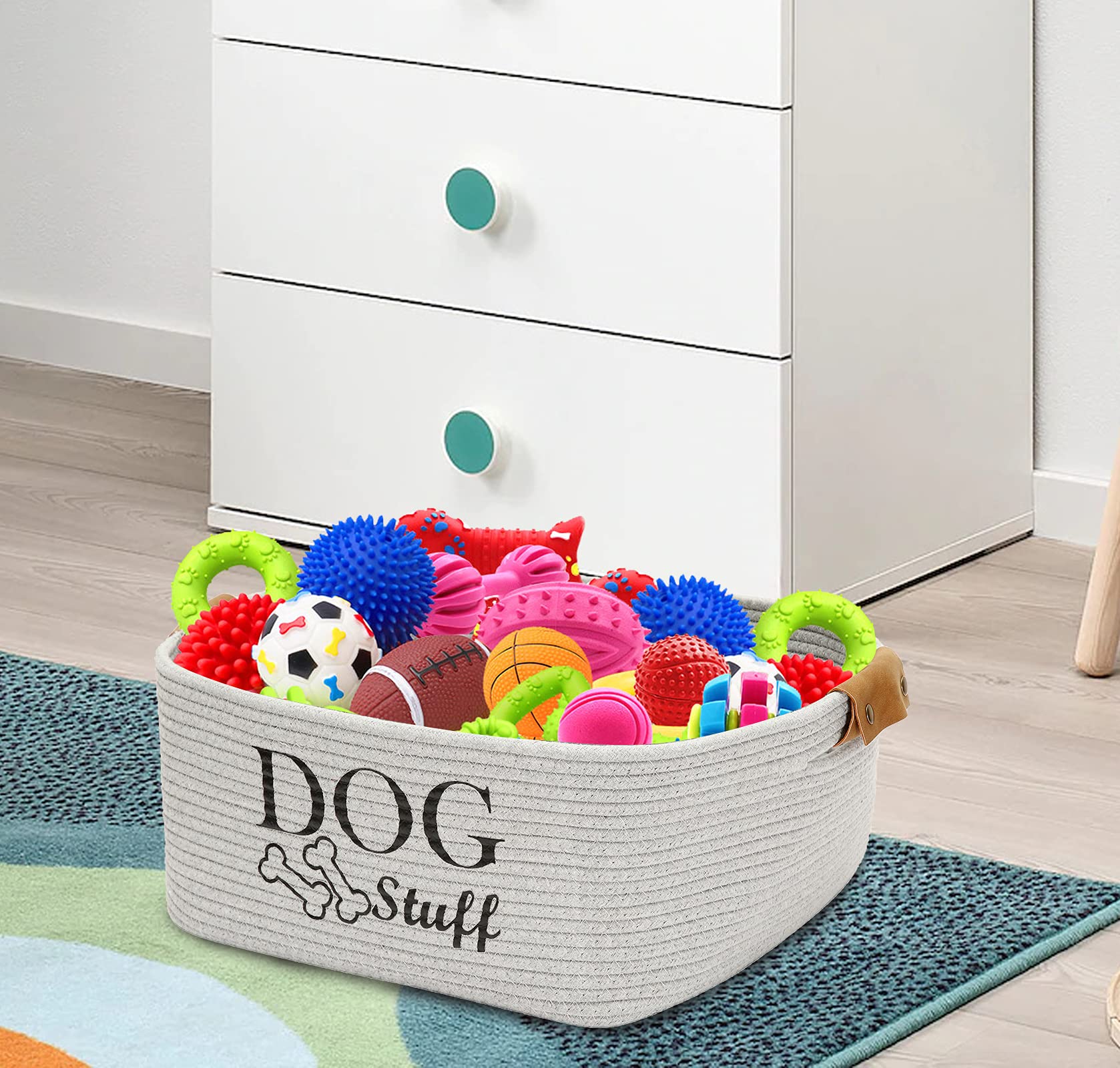 Geyecete beige storage bin keeps toys and accessories neatly contained
