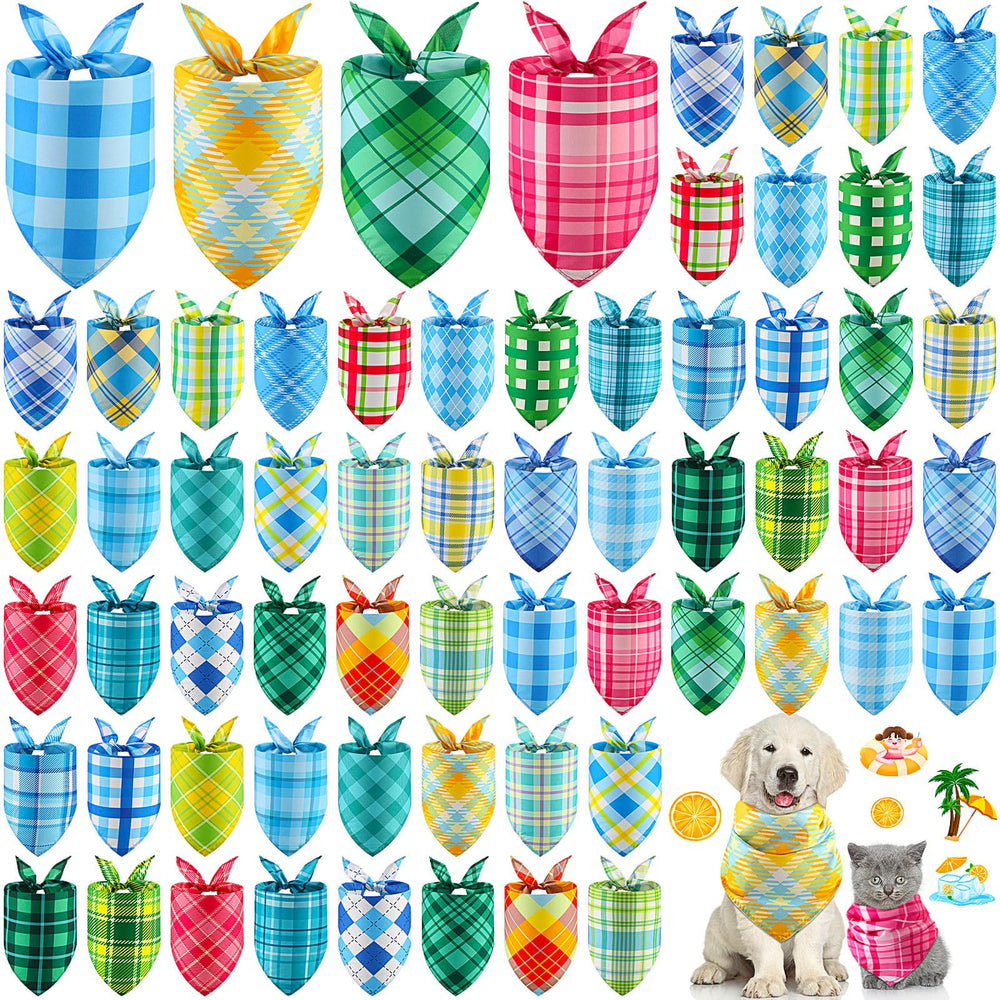 Geyoga summer plaid dog bandana pack offers vibrant patterns for playful pets