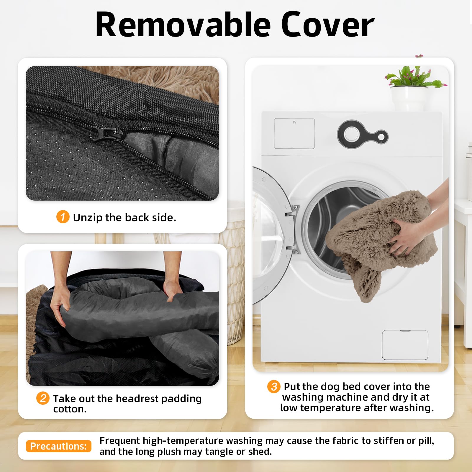GGIB calming dog bed soft plush fabric with claw resistance