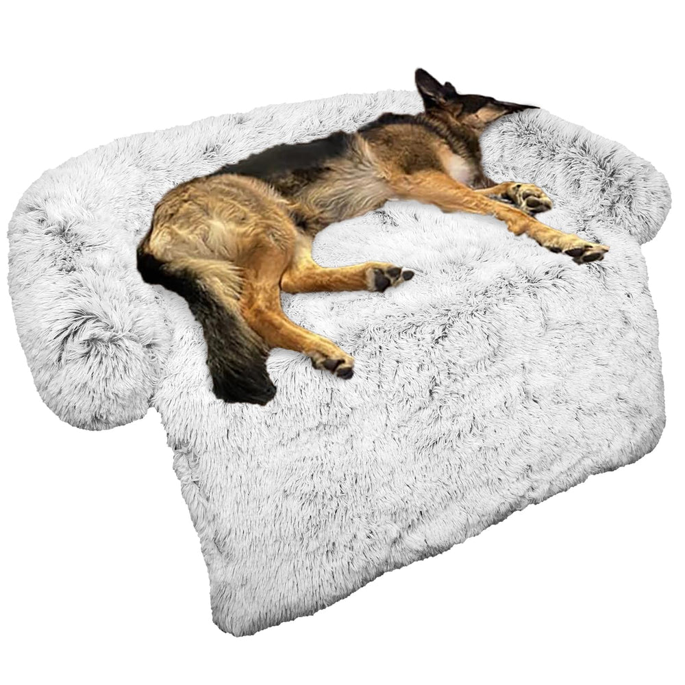 GGIB Calming Dog Bed with curved design provides cozy lounging and support.