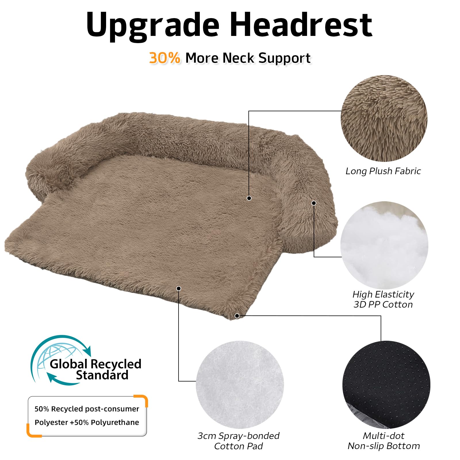 GGIB calming dog bed curved design for cozy resting