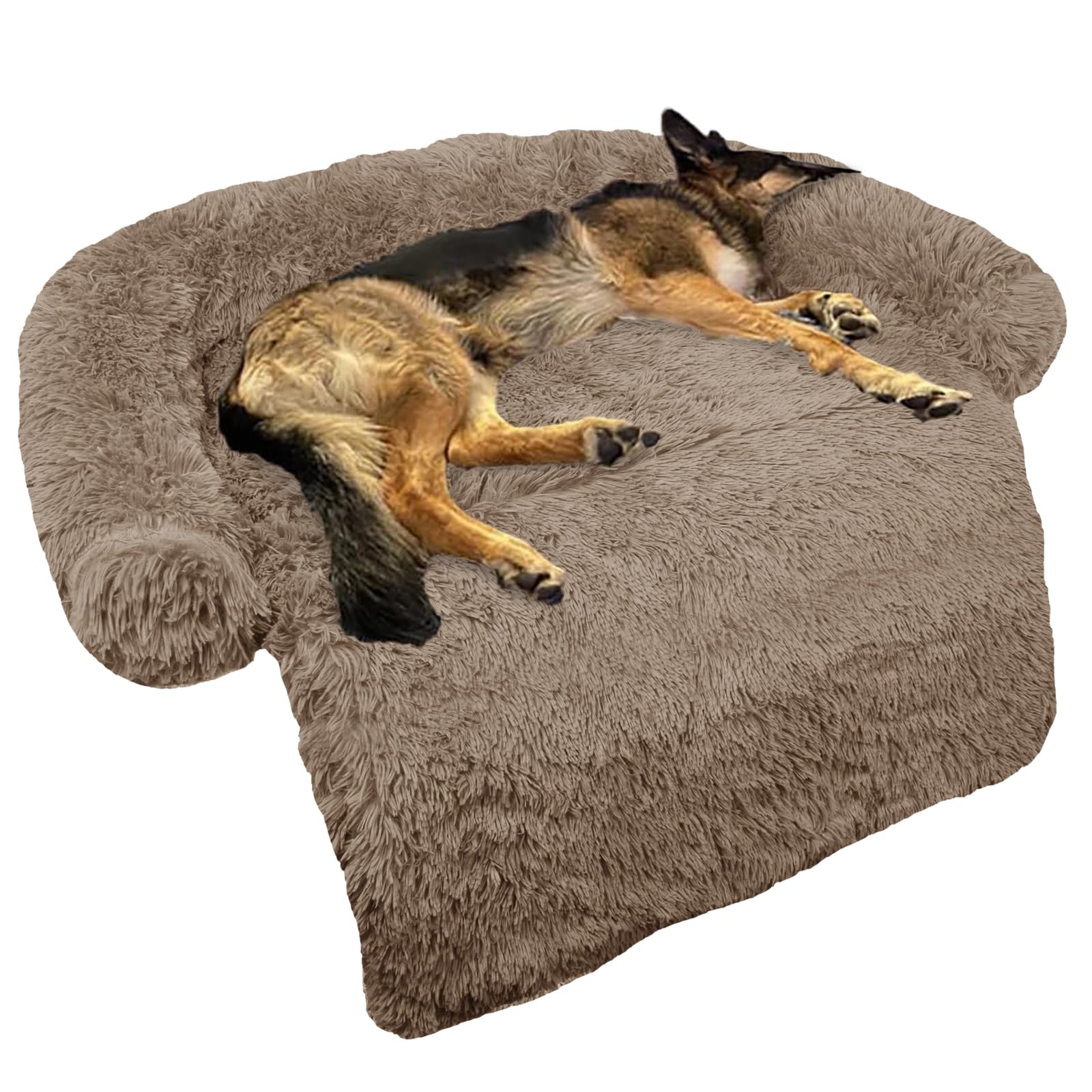 GGIB calming dog bed large camel with removable cover for easy cleaning