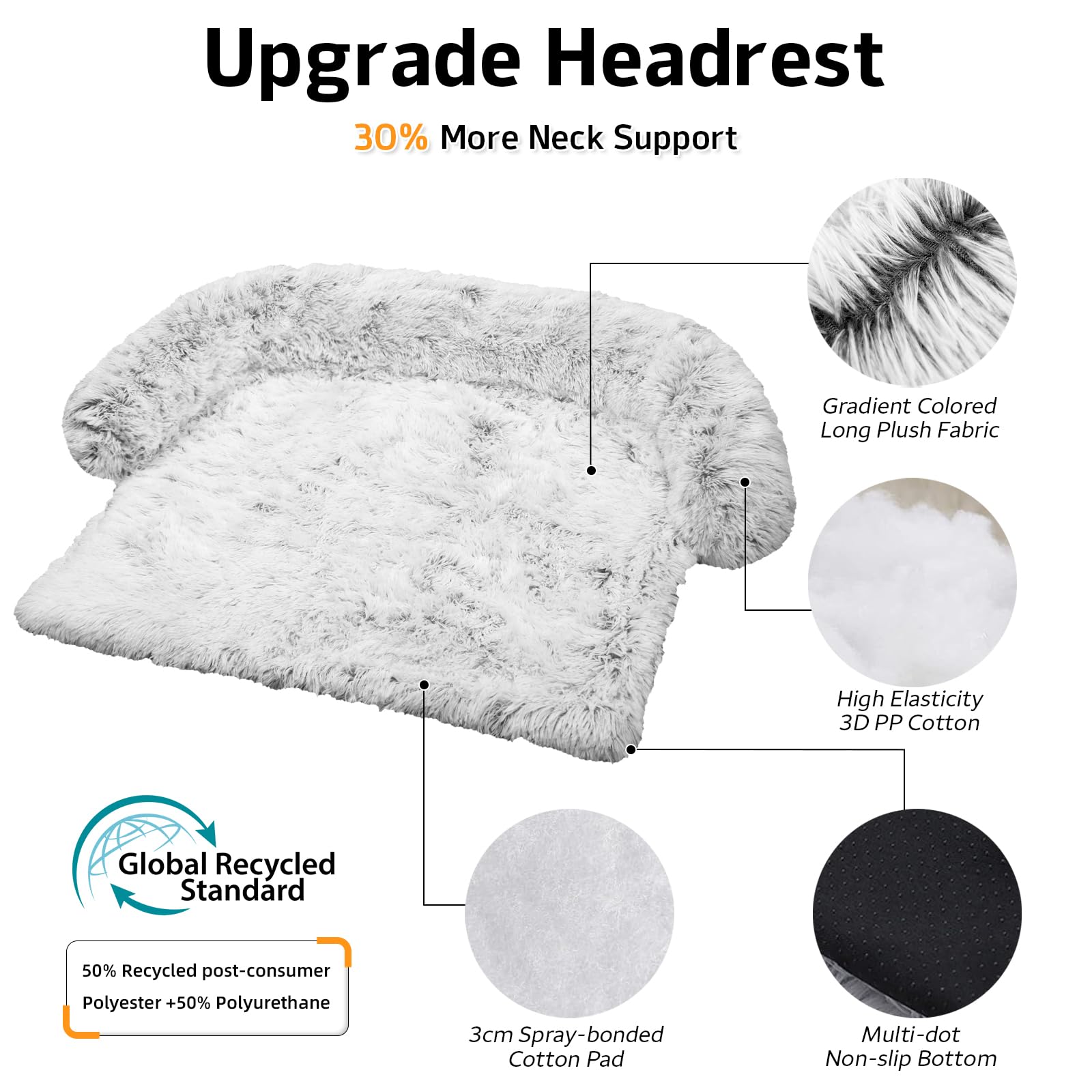 GGIB Calming Dog Bed with raised edges supports head and neck during naps.