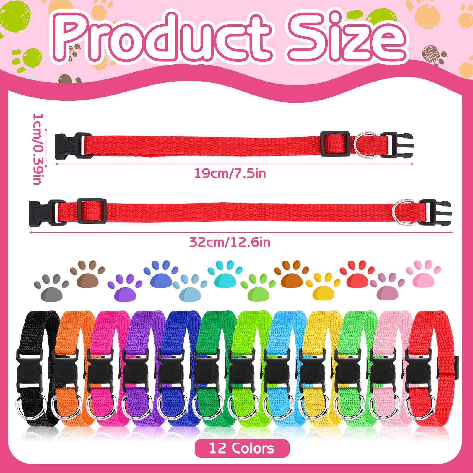GGSTDDUP adjustable puppy collar closeup shows easy quick release design.