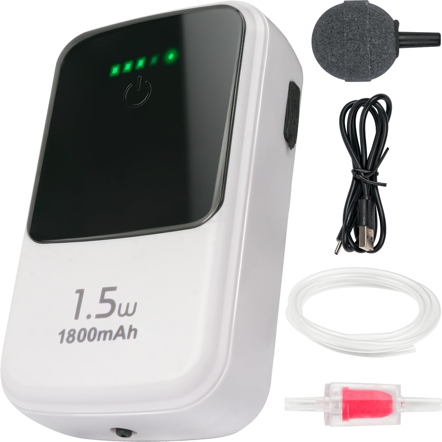 Ghosthorn silent dual-aerator in tank delivering stable air flow for live bait.