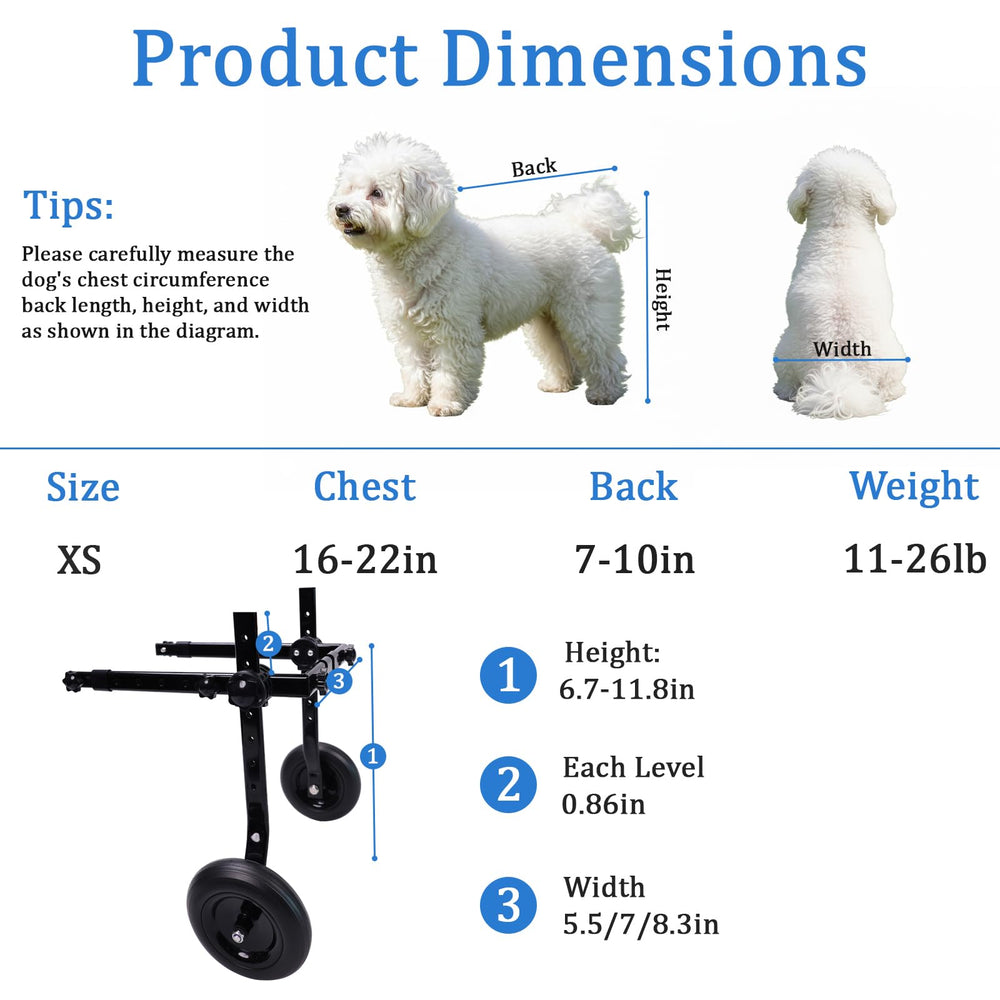 GHYKL dog wheelchair features 1-5mm thickened frame for sturdy performance