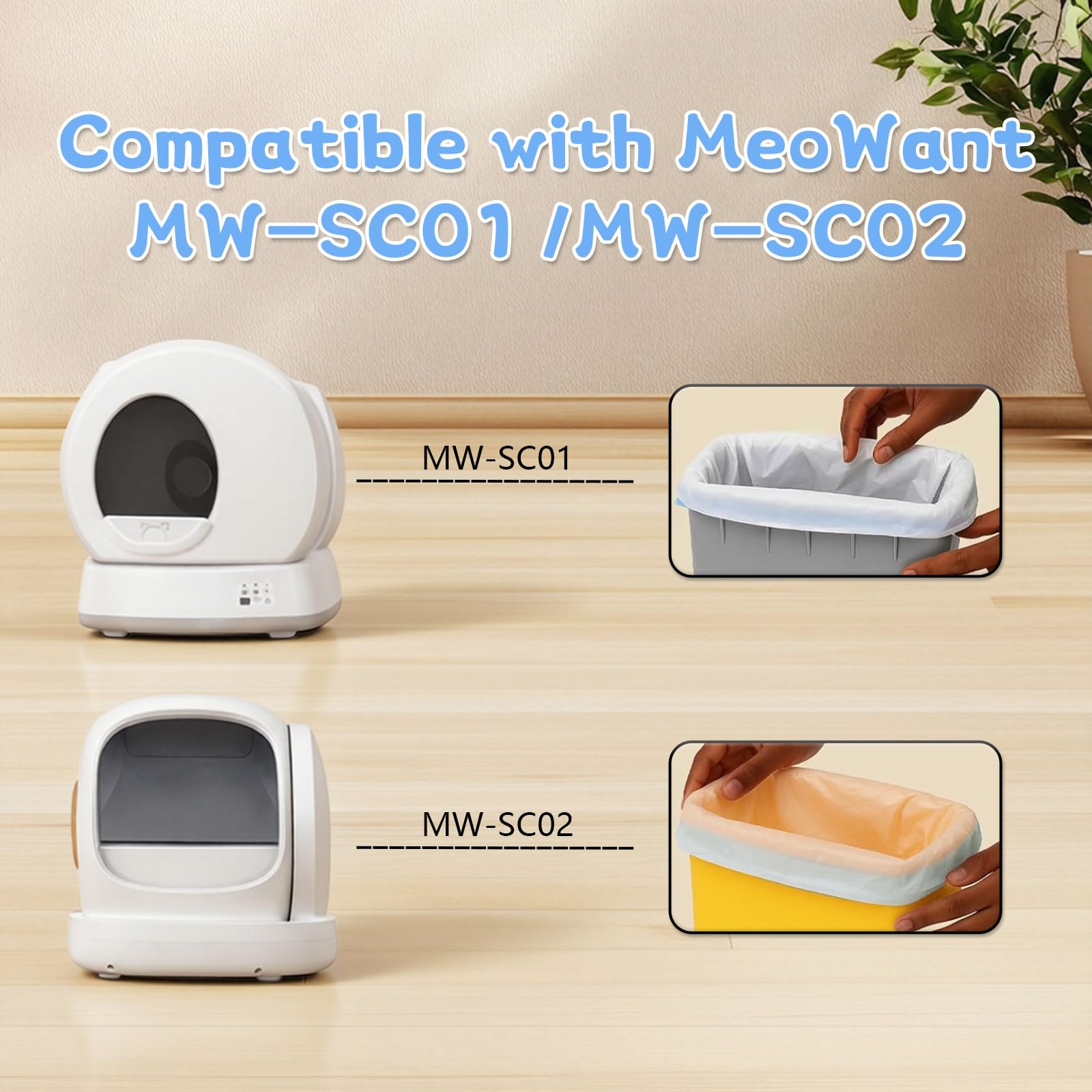 Giaceaw 18x12-6-in litter box liners keep waste securely contained.