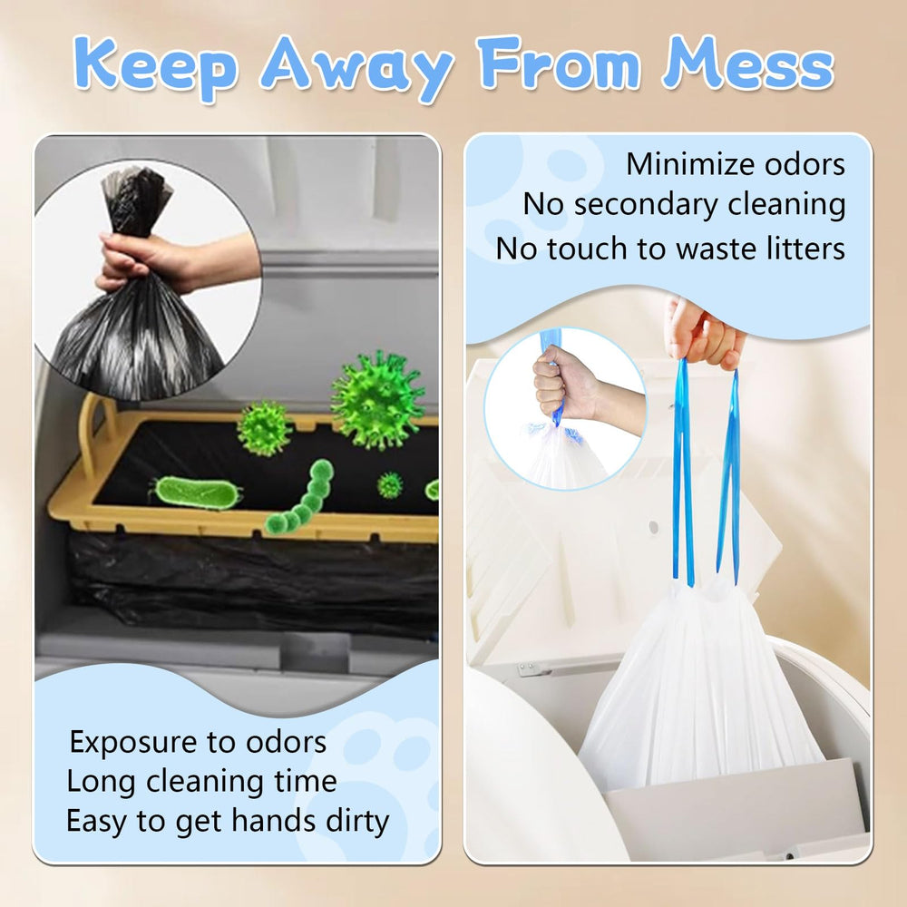 Giaceaw drawstring-closure litter bags simplify sealing after disposal.