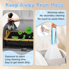 Giaceaw drawstring-closure litter bags simplify sealing after disposal.