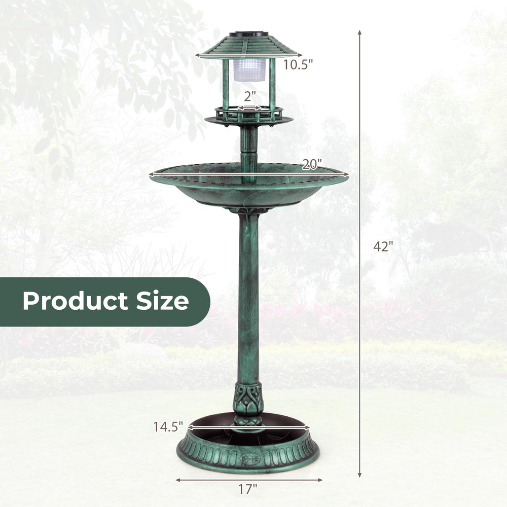 Giantex birdbath weatherproof PP design resists frost and sun