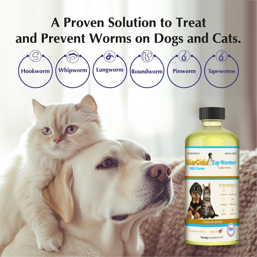 Giarcidia dewormer bottle with milk flavor for cats and dogs