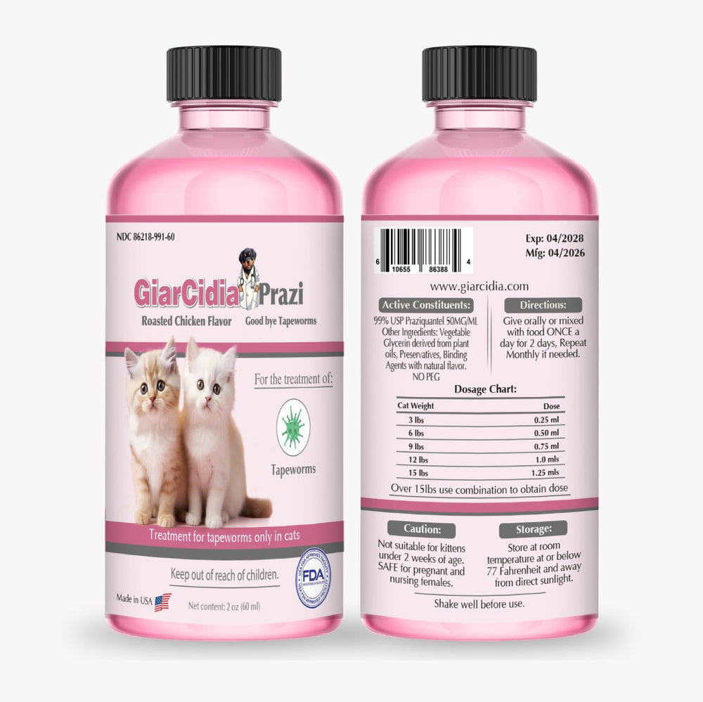 Giarcidia dosing mix-with-food option simplifies daily feeding.