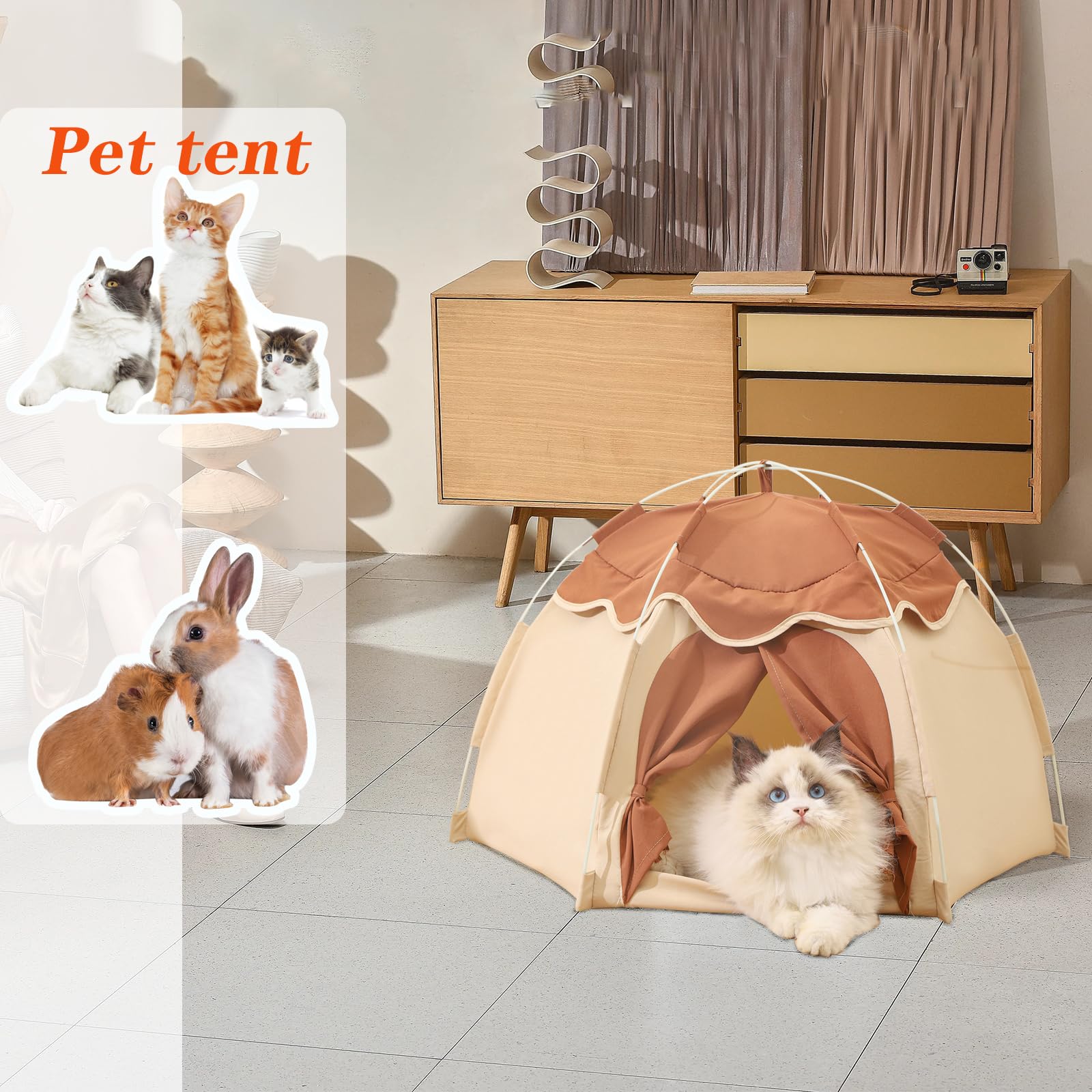 Gigreinc cat tent breathable fabric helps pets stay cool.