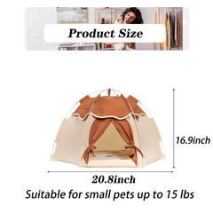 Gigreinc cat tent hexagonal frame maximizes interior space.