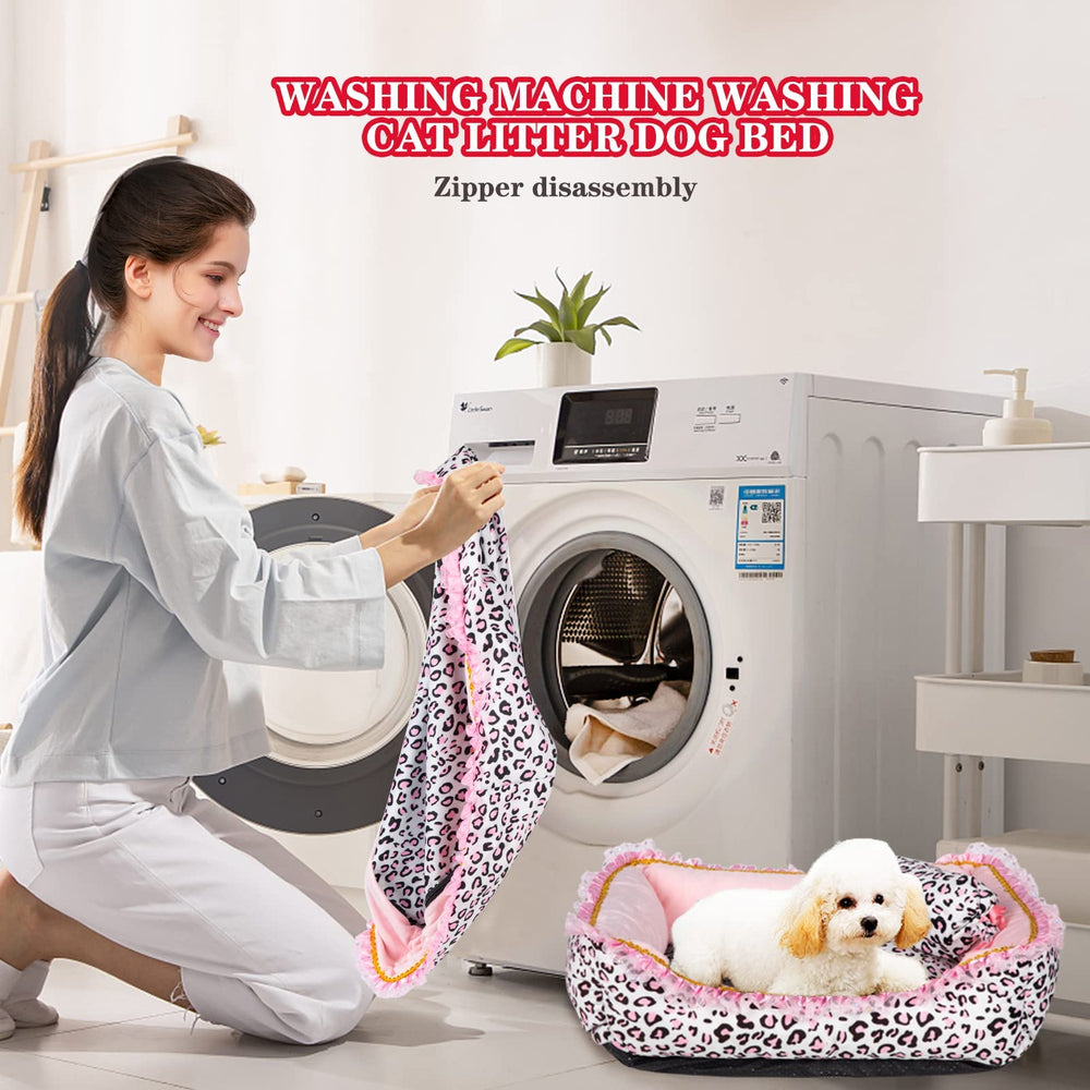 Gigreinc dog bed with Oxford bottom prevents slips on wooden floors for security.