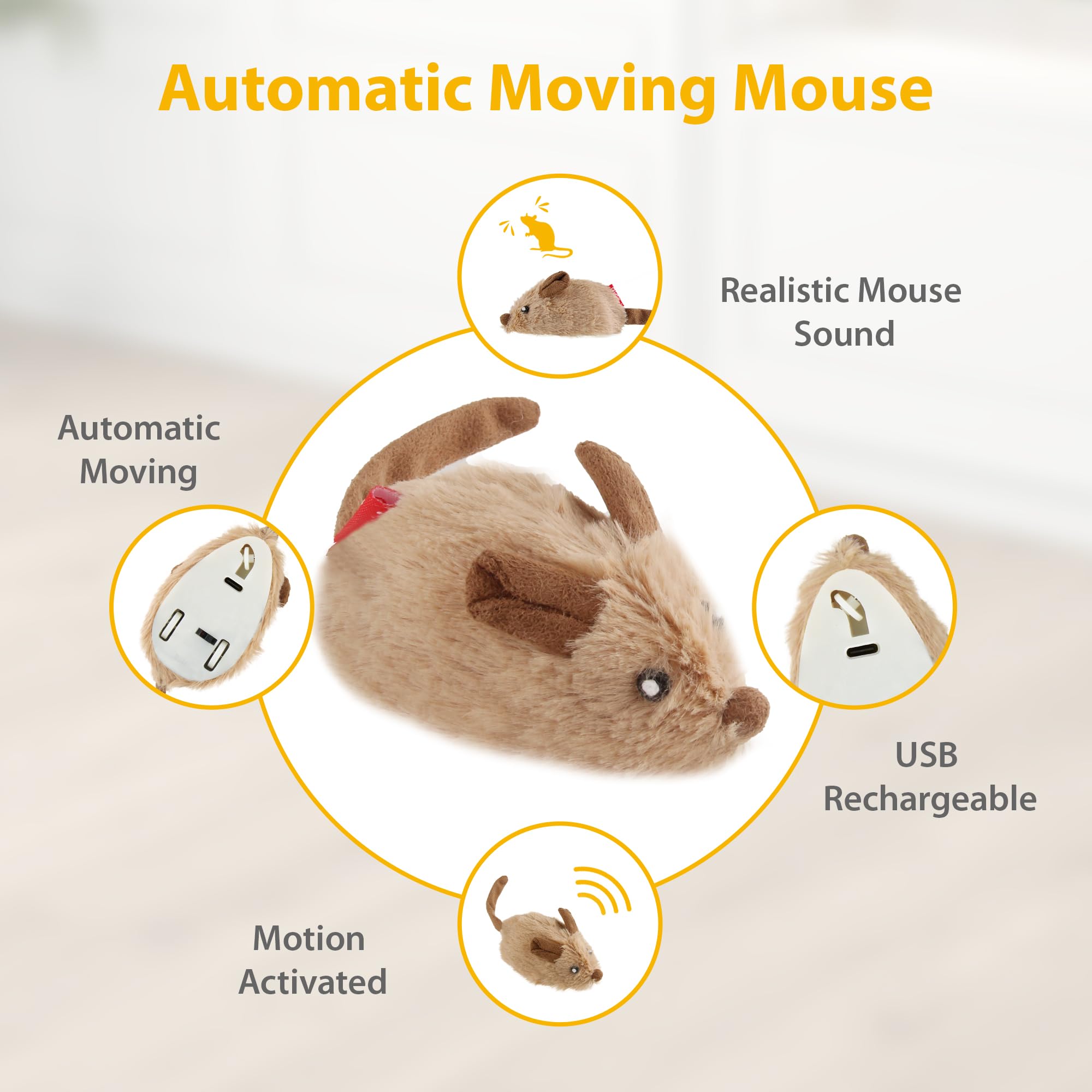 Gigwi cat toy squeaky closeup highlighting realistic prey-like sounds.