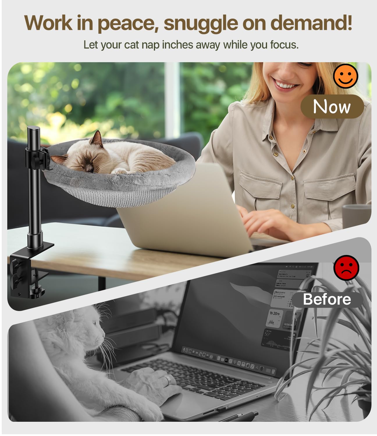 Giisorde adjustable-height cat bed shelf adapts to your setup