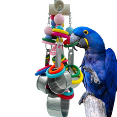 GILYGI metallic pots and ring strings toy with five cups for enrichment