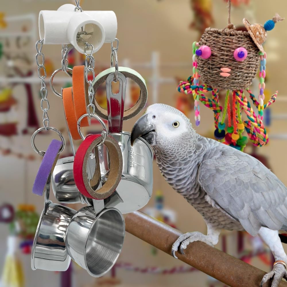 GILYGI medium-parrot toy size fits Amazons and African Greys for safe recreation.