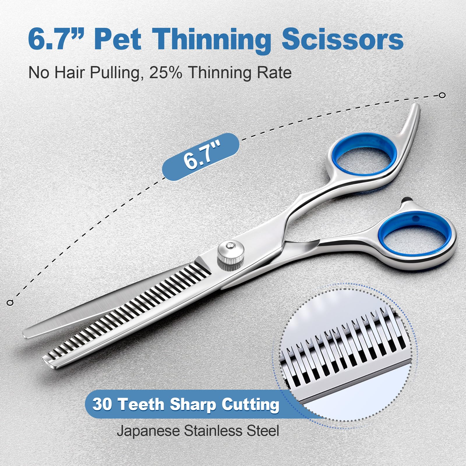 Gimars 6-in-1 set includes straight, thinning, curved scissors.