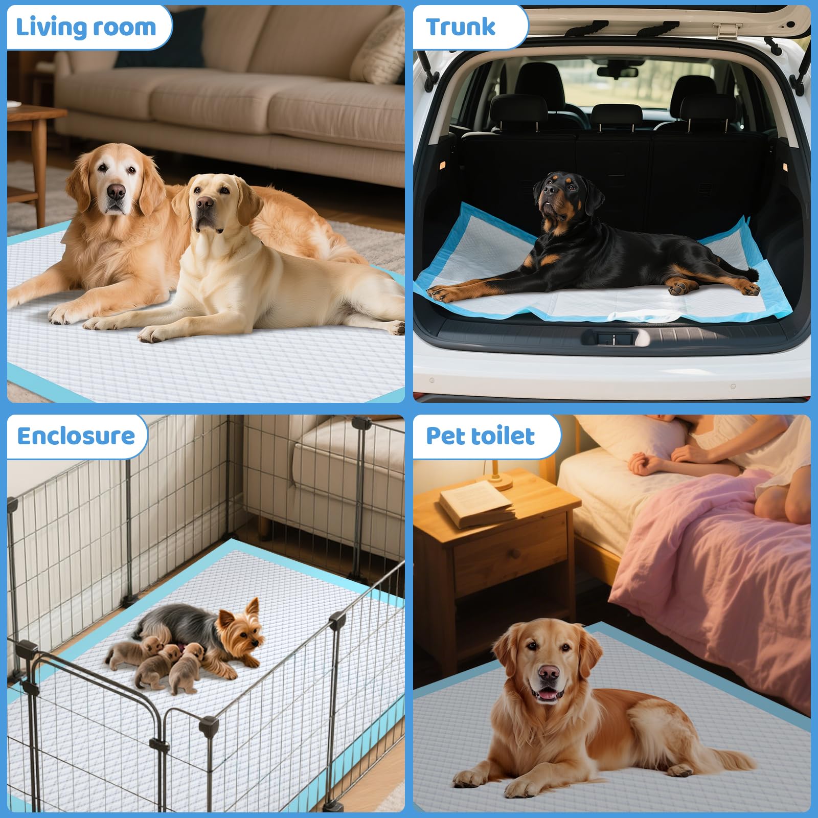 Gimars 36x51 inch pad provides ample coverage for large breeds