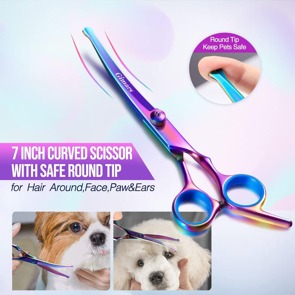 Gimars curved scissors help follow contours for smooth, safe trimming.