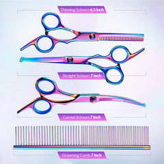 Gimars grooming comb aids detangling and prepping coat for neat results.