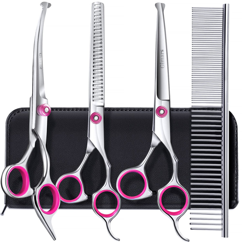 Gimars straight grooming scissors for precise trims with ergonomic grip