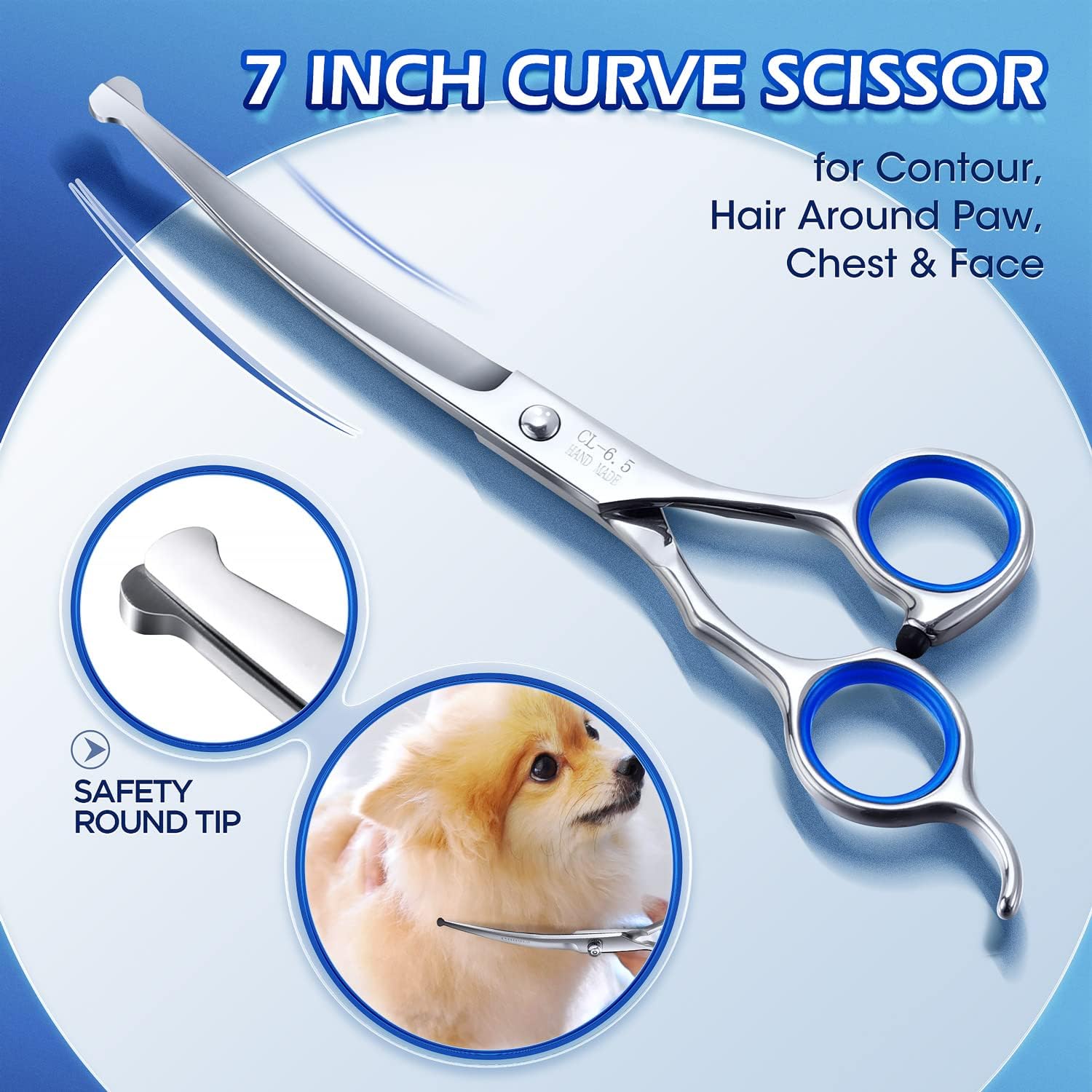 Gimars grooming comb detangles and guides fur during trimming.